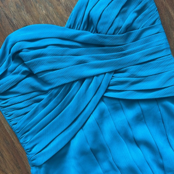 David's Bridal Teal Strapless Dress Women’s Size 6 Wedding Formal Prom - Picture 6 of 10